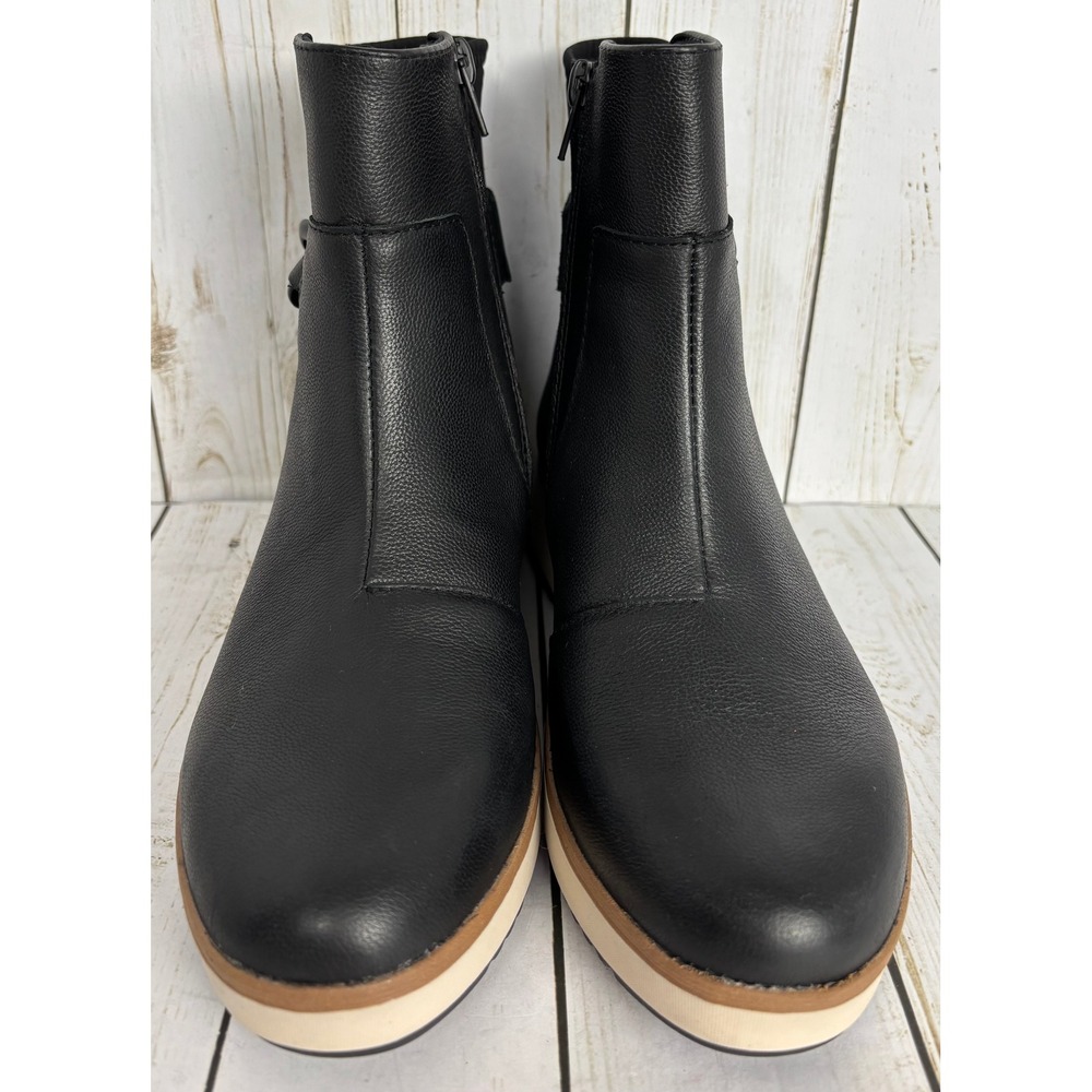 Clarks Zylah Rose Womens Black Leather Chain Wedge Ankle Boots Size 7M - Picture 8 of 8